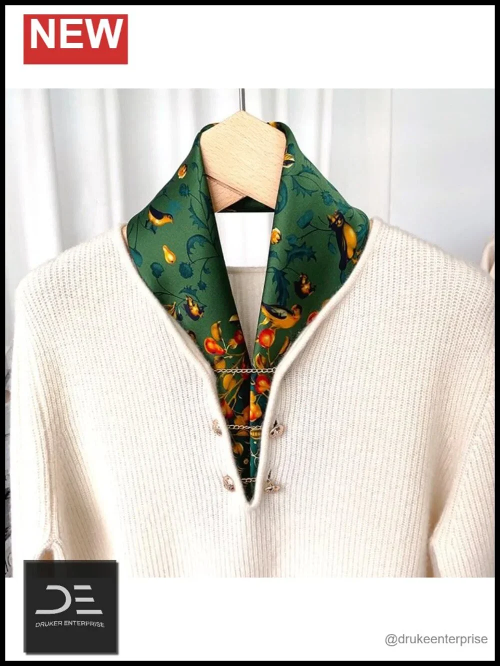 100% Silk Square Scarf for Hair 25.6